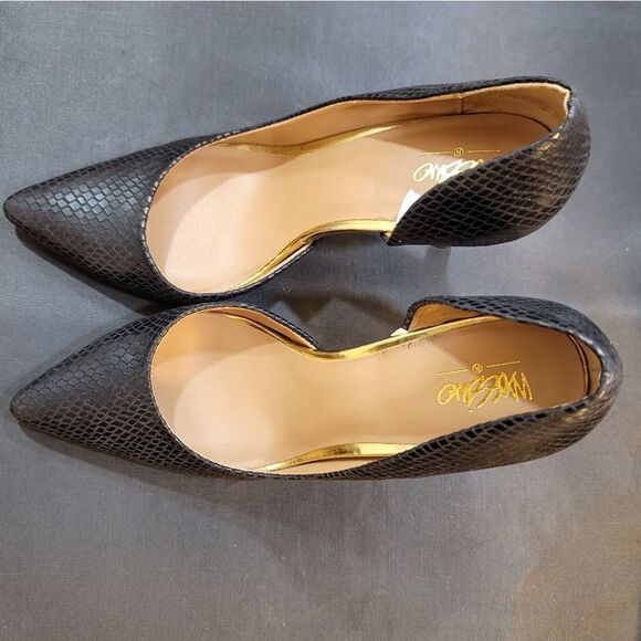 MOSSIMO FAUX SNAKESKIN POINTED TOE D'ORSAY SLIP-ON PUMP - Picture 5 of 15